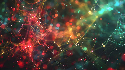 Fototapeta premium Abstract Background with Colorful Network