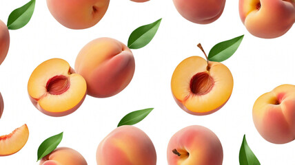 Obraz premium Peach trees in a cutout isolated on a white background