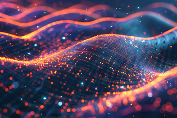 Obraz premium Abstract 3D Background with Orange and Blue Lights