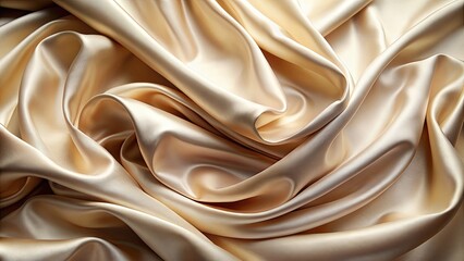 Fototapeta premium Elegant beige silk fabric with soft folds and natural light reflections, beige, silk, fabric, elegant, soft, folds