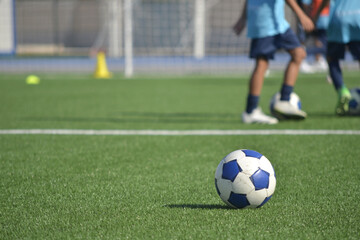 Fototapeta premium pallone da calcio sul campo da gioco