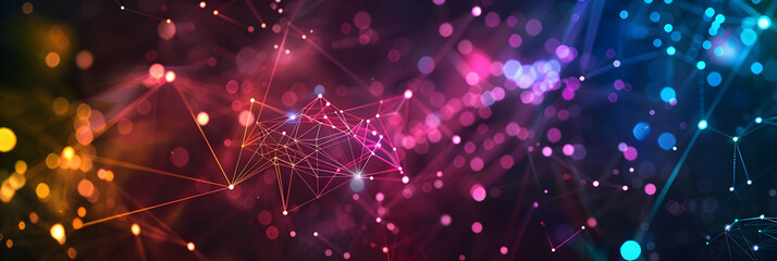 Fototapeta premium Abstract Background with Colorful Lines and Bokeh