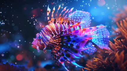 Lionfish in a Vibrant Underwater World