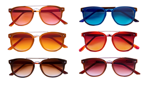 various interesting shapes of glasses On Transparent Background PNG File