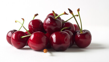 cherries on white background