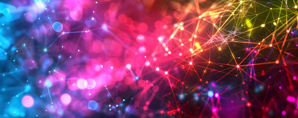 Fototapeta premium Abstract Background with Neon Lights and Geometric Shapes