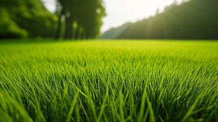 Fototapeta premium Vibrant green field endless horizon