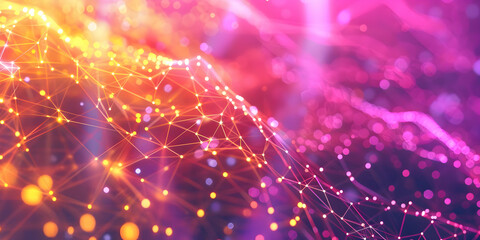 Obraz premium Abstract Background with Glowing Lines and Bokeh Lights