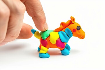 Hand creating a polymer clay animal