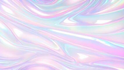 Holographic background seamless trendy iridescent light foil texture. Soft holographic pastel unicorn marble background pattern. Modern pearlescent blurry abstract swirl illustration.