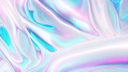 Holographic background seamless trendy iridescent light foil texture. Soft holographic pastel unicorn marble background pattern. Modern pearlescent blurry abstract swirl illustration.