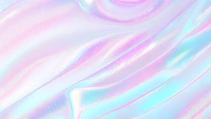 Fototapeta premium Holographic background seamless trendy iridescent light foil texture. Soft holographic pastel unicorn marble background pattern. Modern pearlescent blurry abstract swirl illustration.