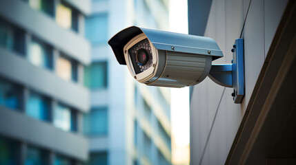 Close-Circuit Security Camera Overseeing Urban Chaos: A Testament to Modern-day Safety Measures