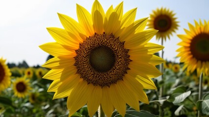 Obraz premium Bright and Beautiful Sunflower Field