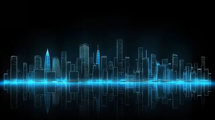 Obraz premium Technological digital city banner