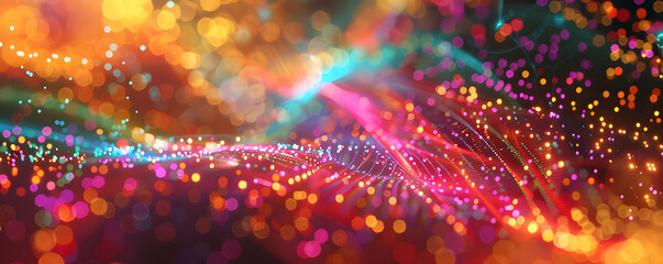 Obraz premium Abstract Background with Colorful Lights and Bokeh Effects