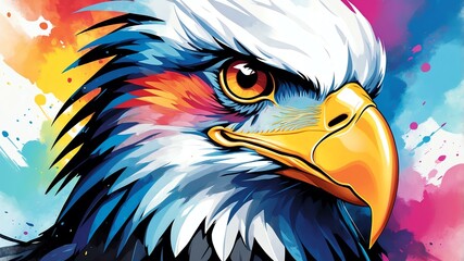Fototapeta premium Aesthetic powerful watercolor style animal high quality display background