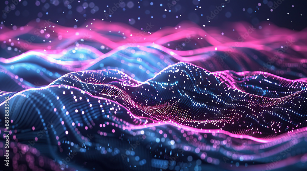 Wall mural abstract communication and future technology data flow