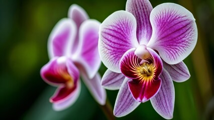  Elegance in Bloom  A closeup of a vibrant orchid