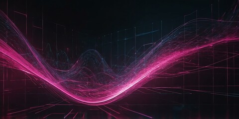 Obraz premium pattern flow and pink ray with speed of futuristic cub background