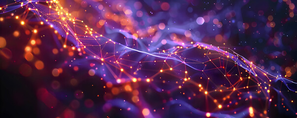 Obraz premium Abstract 3D Purple and Orange Bokeh Background