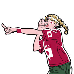 日本代表を応援する女の子