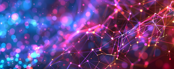 Fototapeta premium Abstract 3D Background with Glowing Lines and Bokeh