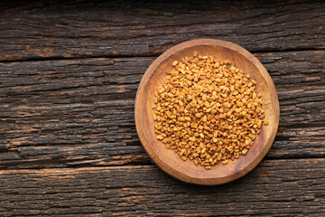 Fenugreek yellow seeds - Trigonella foenum-graecum. Healthy food