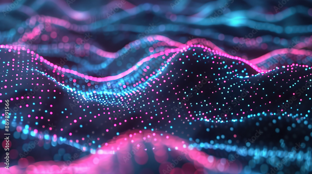 Wall mural abstract communication and future technology data flow