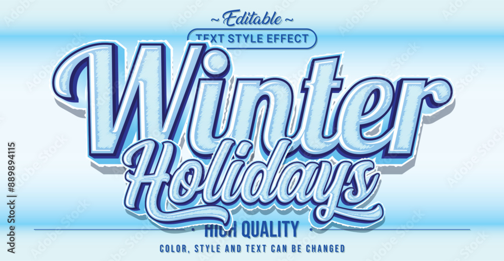 Poster editable text style effect - winter holidays text style theme.