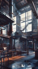 Fototapeta premium Realism of Inspire your audience with the dynamic atmosphere of an industrial factory. very detailed