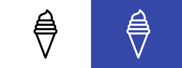 ice cream cone logo sign set vector outline