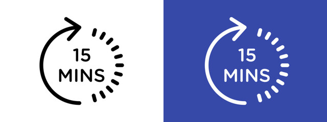 Minute timer logo sign set vector outline