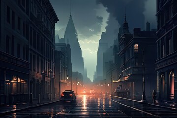 Naklejka premium the AI Image Generator, night sky and moon