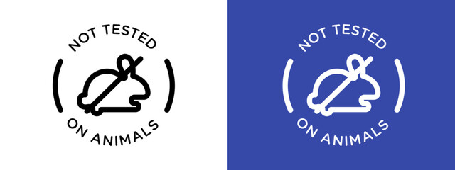 Not tested on animals logo sign set vector outline