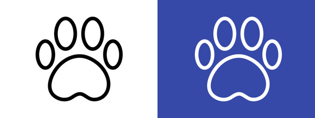 Paw logo sign set vector outline
