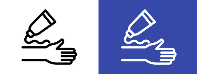 relief gel on arm logo sign set vector outline