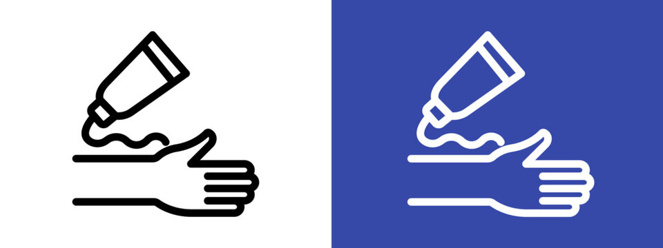 relief gel on arm logo sign set vector outline