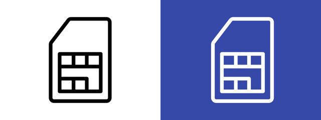 Sim card logo sign set vector outline