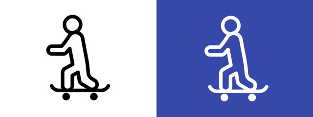 skateboarding logo sign set vector outline