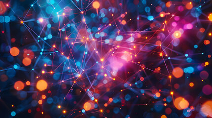 Abstract Background with Glowing Lines and Bokeh