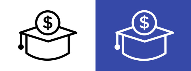 tuition fee logo sign set vector outline