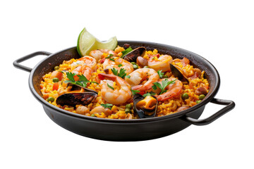 Fototapeta premium Delicious Paella with Seafood and Vegetables