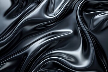 Obraz premium Abstract black silky fabric background. Perfect for adding elegance or a luxurious feel to designs.