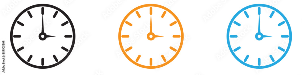 Poster clock vector logo set collection for web app ui