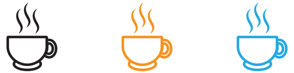 coffee cup vector logo set collection for web app ui