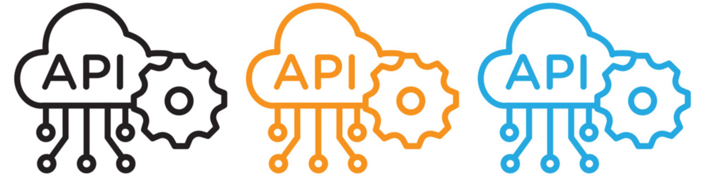 Cloud API vector logo set collection for web app ui