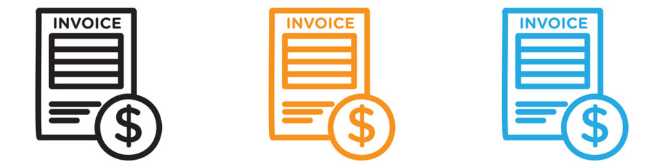 Invoice document vector logo set collection for web app ui