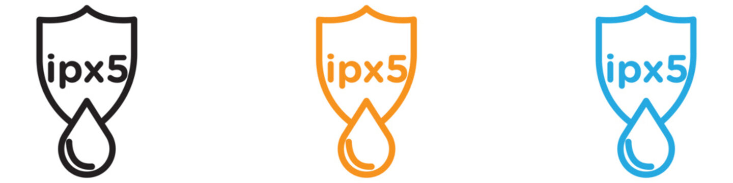 Ipx5 waterproof vector logo set collection for web app ui