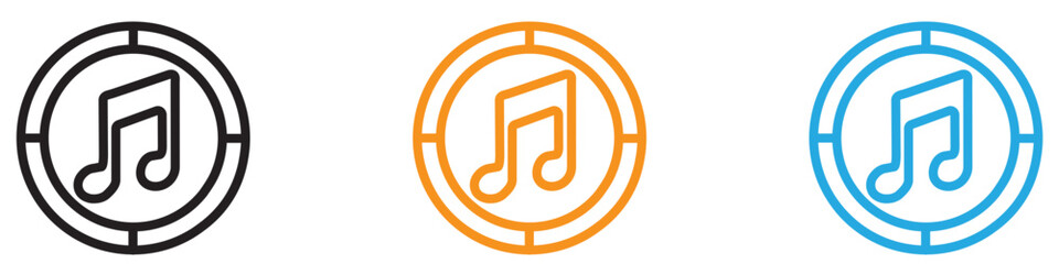 Music vector logo set collection for web app ui 